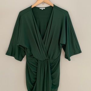Baltic Born Mimi Midi Dress Faux Wrap Hunter Green